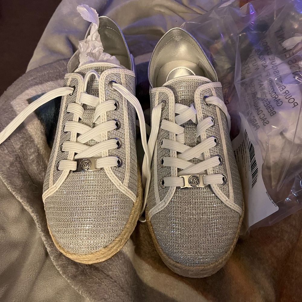 New Michael Kors women’s Silver sparkle  Sneakers